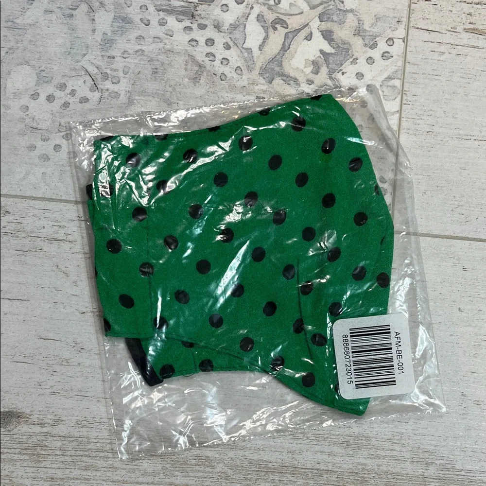 AFRM Green and Black Polka Dot Face Mask